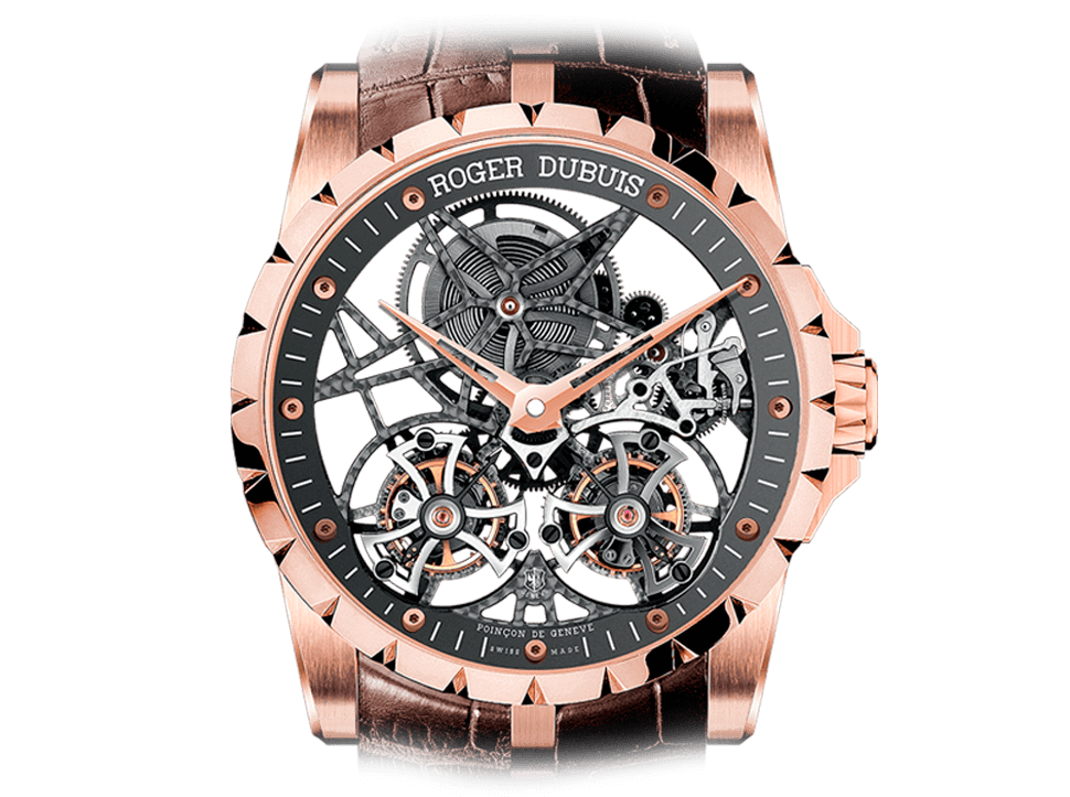 Buy Roger Dubuis Excalibur Skeleton double flying tourbillon with Bitcoins on Bitdials