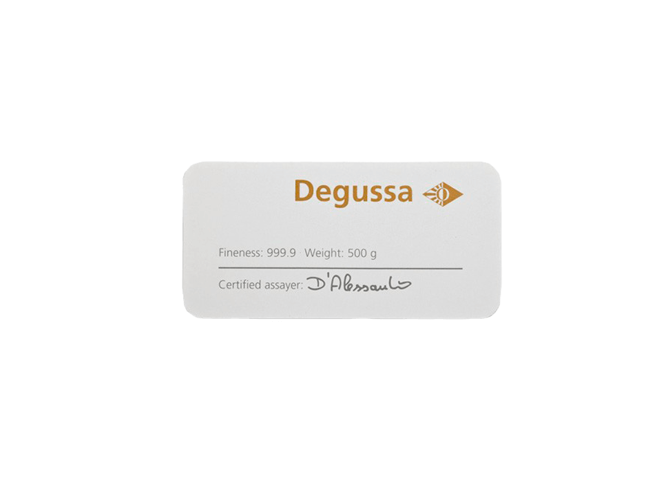  BitDials | Buy original Degussa Gold Bar (casted) 500 g with Bitcoins!