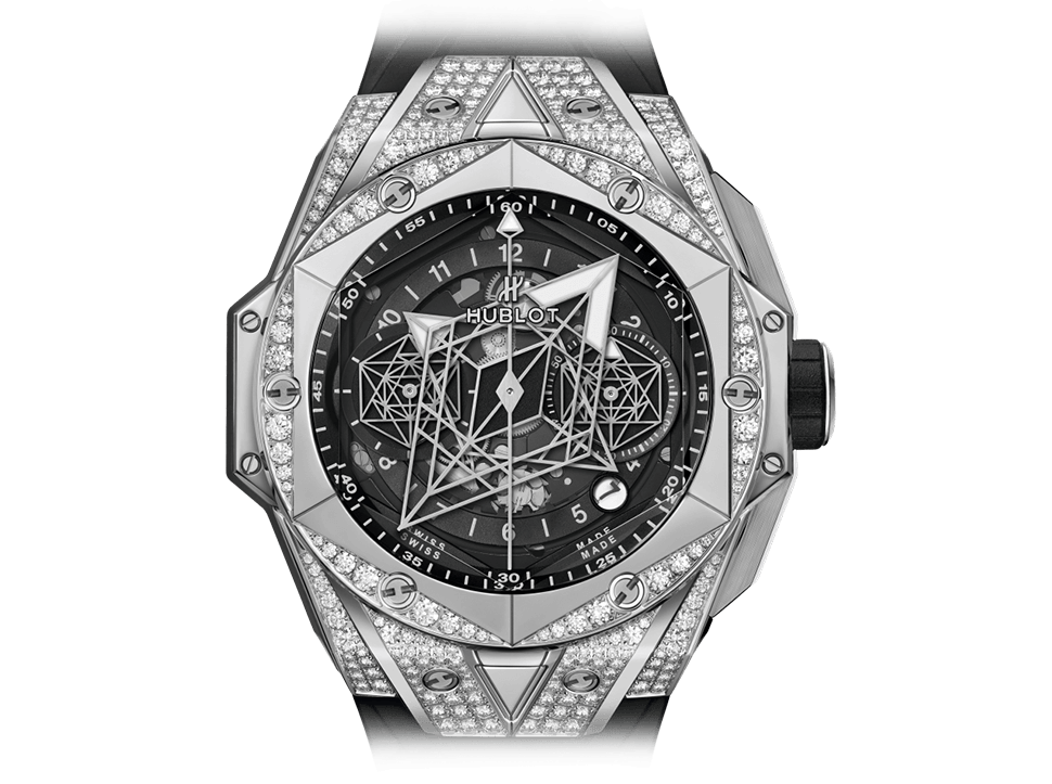 Buy original Hublot BIG BANG SANG BLEU II TITANIUM PAVÉ 418.NX.1107.RX.1604.MXM20 with Bitcoins!