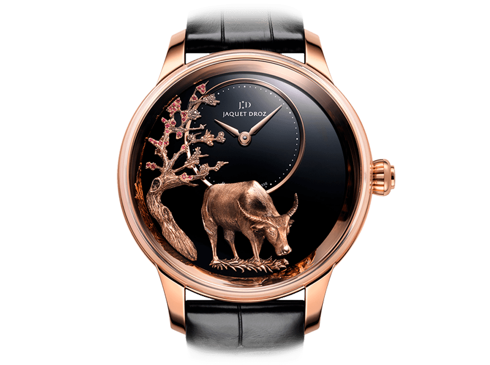 Buy original Jaquet Droz Petite heure minute relief buffalo J005023295 with Bitcoins!