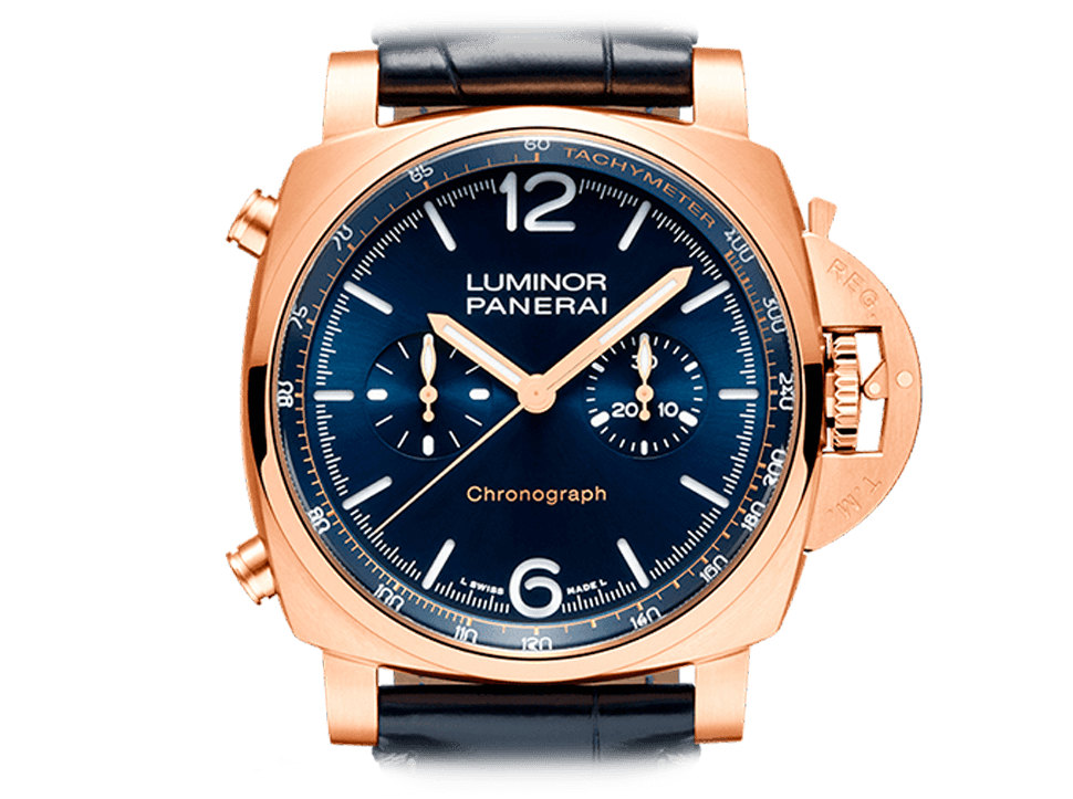 Buy original Panerai Luminor Chrono Goldtech™ Blu Notte PAM01111 with Bitcoin!