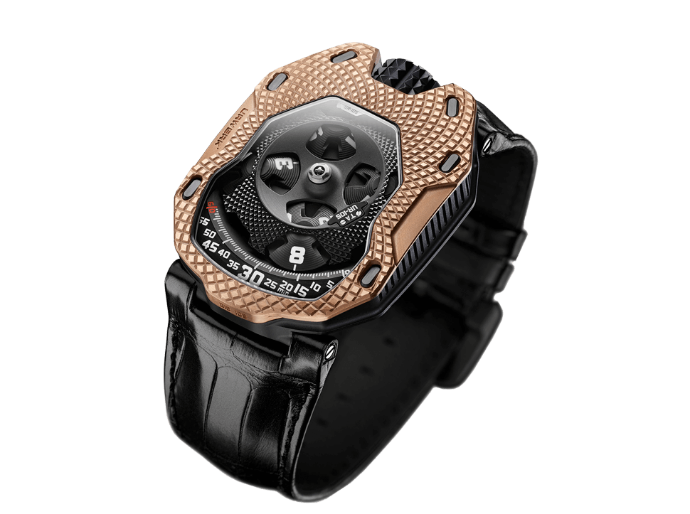 Buy original Urwerk Clockwork Orange  UR-105 TA Raging Gold with Bitcoins!