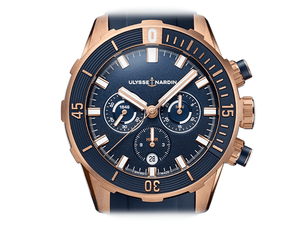 Buy original Ulysse Nardin Diver Chronograph 1502-170-3/93 with Bitcoin!