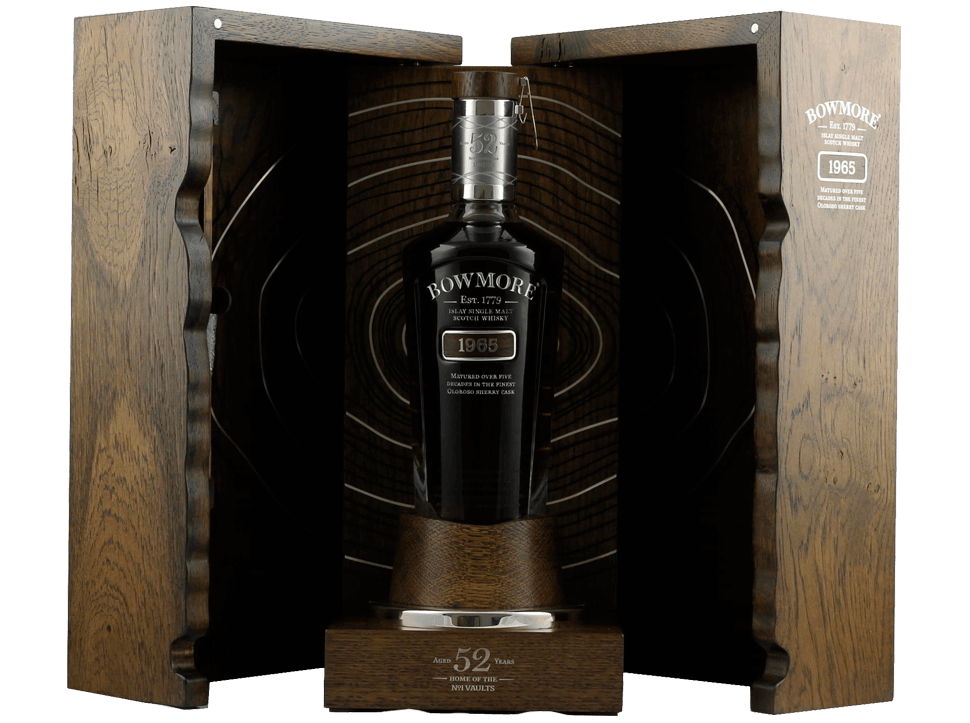 Buy original Whiskey Bowmore 52 Years 1965 Islay Single Malt with Bitcoin!