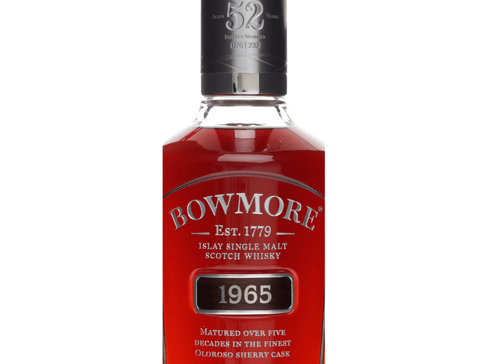 Buy original Whiskey Bowmore 52 Years 1965 Islay Single Malt with Bitcoin!